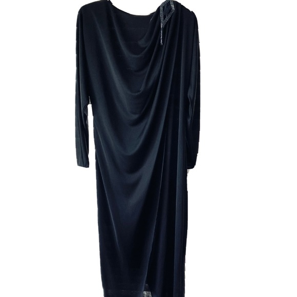 Michael Maiello Pat Richards Black High Neck Formal Beaded Dress Size 10 - Picture 1 of 7